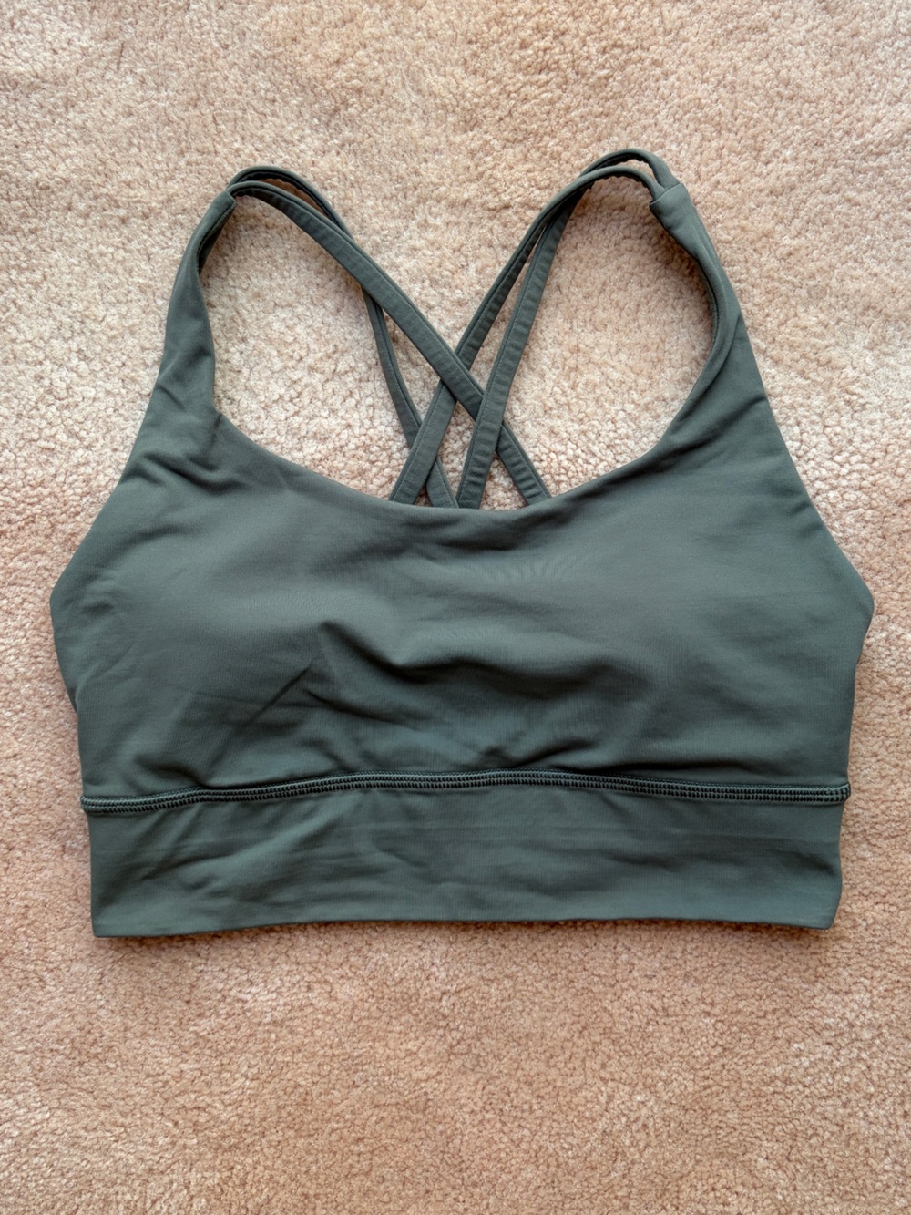 lululemon Energy Longline Bra, in Army Green, size US6
